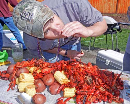 Kevin Dagon at his Crawfish Boil