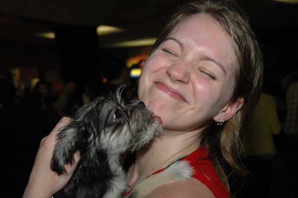 Tiffany and her dog, "Mayhem"  March 2009