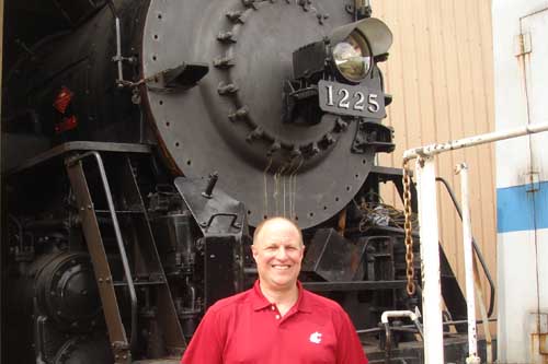 Larry with the 1225 Pere Marquette at Owosso