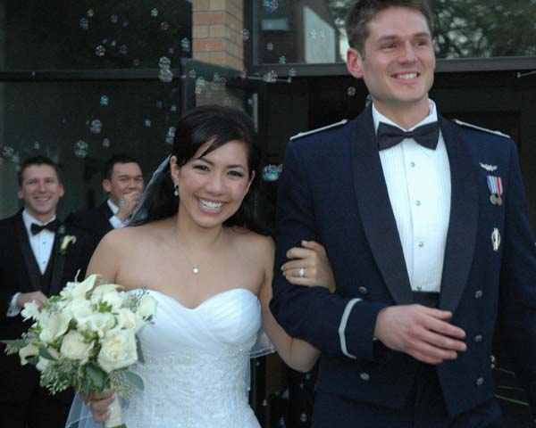 Anna & Kris emerging from Manito Presbyterian Church, Spokane