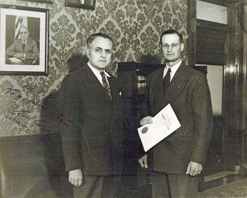 Sen. Ganders with Secretary of State Earl Coe