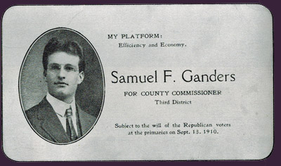 Sam Ganders, 1910 GOP Candidate for County Commission