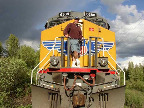 Larry on UP Loco Near Sandpoint, ID