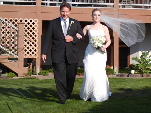 The bride with her father, Paul Johnson